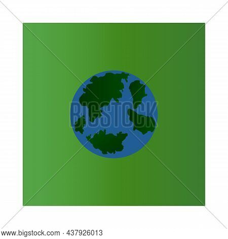 Arth Globe Isolated On White Background. Flat Planet Icon.