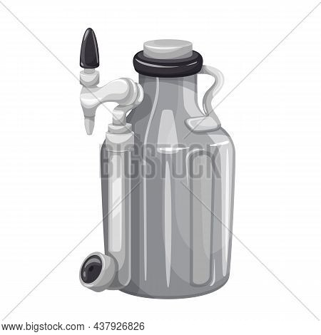 Nitro Cold Brew Coffee Maker Vector Illustration. Home Brew Coffee Keg.