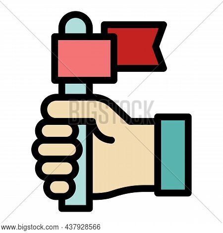 Keep Flag Development Icon. Outline Keep Flag Development Vector Icon Color Flat Isolated