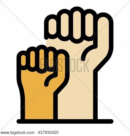 Fist Empowerment Icon. Outline Fist Empowerment Vector Icon Color Flat Isolated