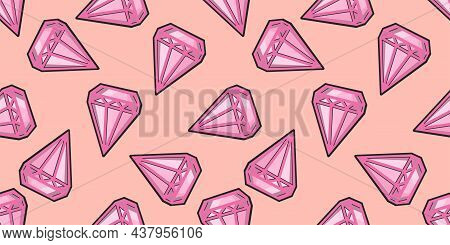 Bright Summer Pattern In Pop Art Style. 60x Pattern. Crystals Seamless Ornament.