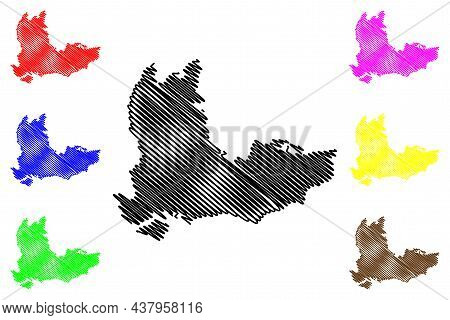 South East England Region (united Kingdom, Region Of England) Map Vector Illustration, Scribble Sket