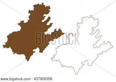 Anvers Island (palmer Archipelago, Antarctica) Map Vector Illustration, Scribble Sketch Antwerp Or A
