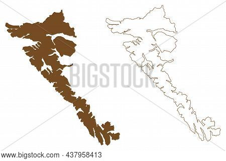 Moresby Island (canada, British Columbia Province, North America, Haida Gwaii Archipelago) Map Vecto