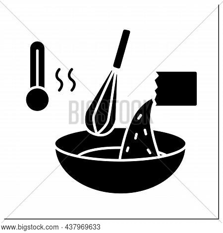 Dough Mixing Glyph Icon. Dry Yeast Raising For Bread And Donuts. Concept Of Home Baking And Pastry M