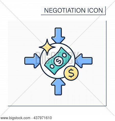 Offer Color Icon. Potential Contracting Set Bottom Lines For Negotiating Possible Deals.negotiation 