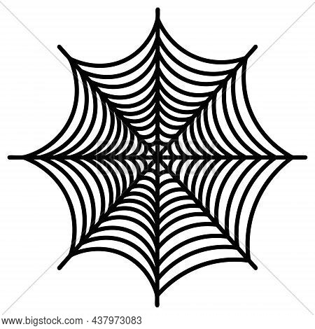 Spiderweb. Silhouette. Vector Illustration. A Sticky Victim Trap. Intricate Network. Hunter's Ambush