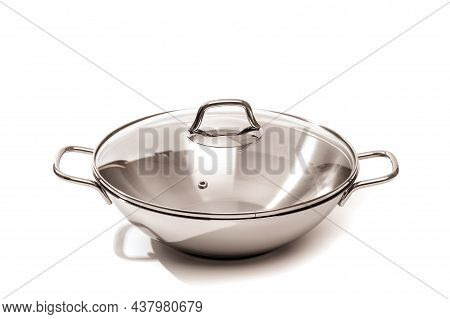 Stainless Vog Pan Isolated On White Background  - Image