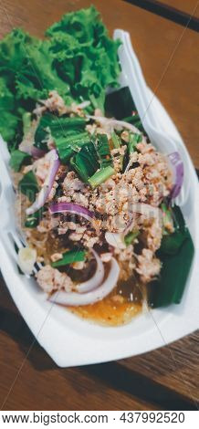 Spicy Minced Pork Salad (laab) At Thai Street Food