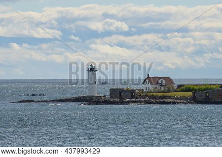 Portsmouth Harbor Lighthouse And Fort Constitution State Historic Site In New Castle, New Hampshire 
