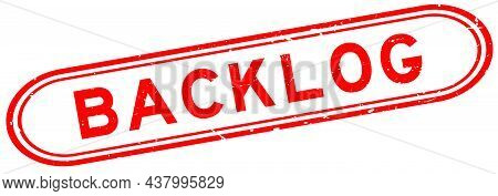 Grunge Red Backlog Word Rubber Seal Stamp On White Background