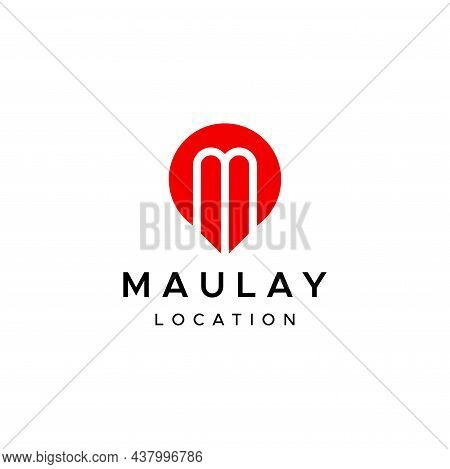 Clean And Simple Logo About Location Icon And Letter M.
Eps 10, Vector.