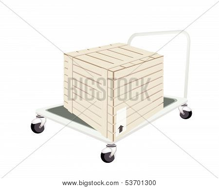 A Hand Truck Loading A Shipping Box