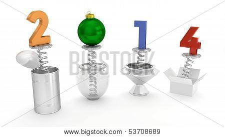 New Year 2014 - Pop Up Out Of Various Containers