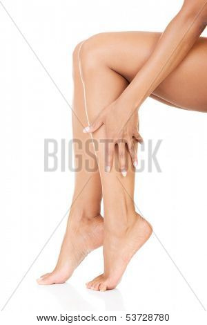 Female legs. Closeup.Bodypart.Isolated on white. 