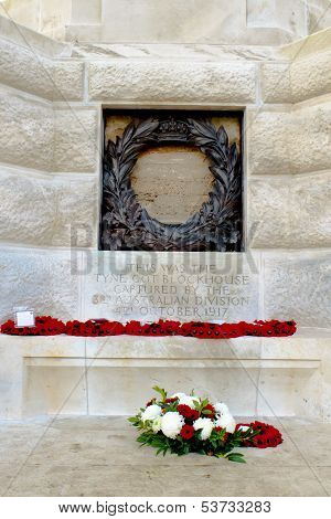 Poppies On Tyne Cot Cemetery First World War Flanders Belgium