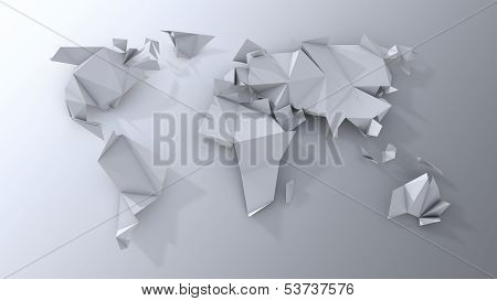 Origami continents scrapbooking.