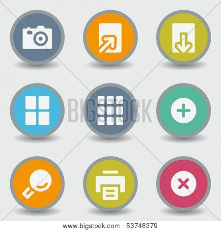 Image viewer web icons, color circle buttons