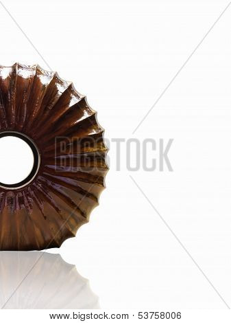 Glossy Mango Wood Painting Vase Isolated On White Background.