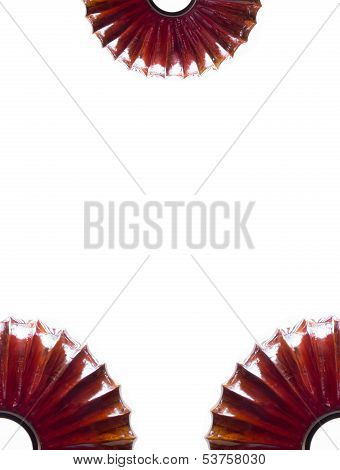 Glossy Mango Wood Painting Vase Isolated On White Background.