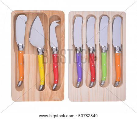 Cheese knives isolated on white background