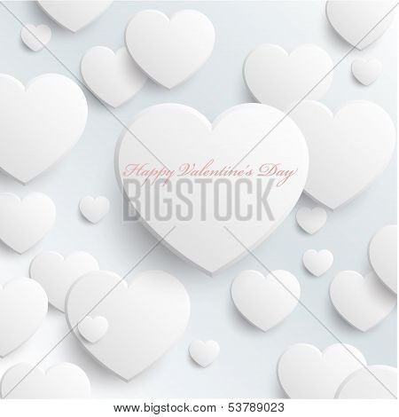 Happy Valentine's Day - White Hearts