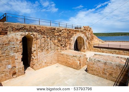 Fornells Castle fortress in Menorca at Balearic islands of Spain