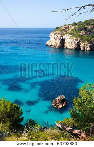 Cala Macarella Ciutadella Menorca turquoise Mediterranean sea in Balearic islands