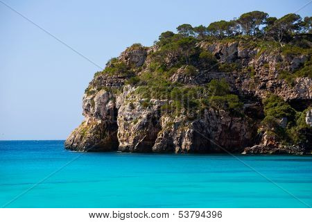 Cala Macarella Ciudadela Menorca turquoise Mediterranean sea in Balearic islands
