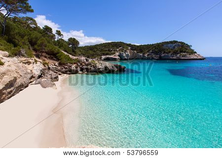 Cala Mitjaneta in Menorca Ciutadella at Balearic islands