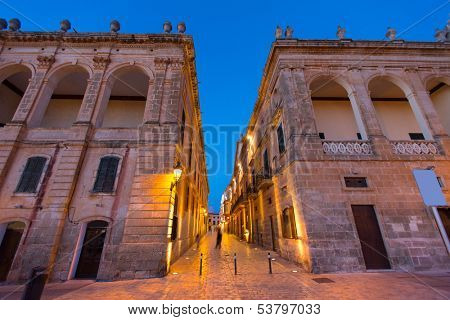 Ciutadella Menorca Placa des Born in downtown Ciudadela at Balearic islands