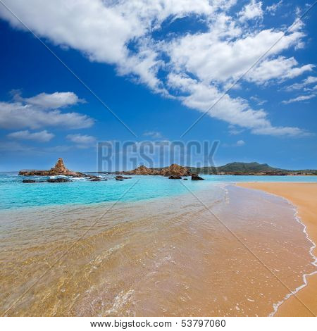 Cala Pregonda in Menorca at Balearic islands es Mercadal