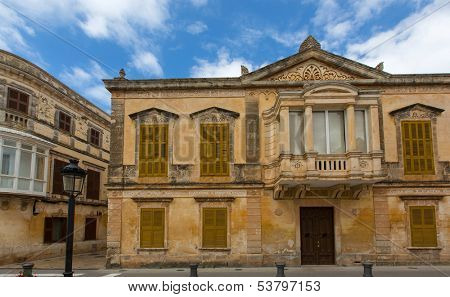 Ciutadella Menorca historic downtown in Ciudadela at Balearic islands