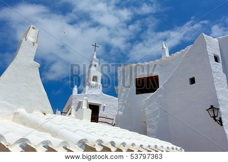 Binibequer Vell in Menorca Binibeca white village Sant Lluis at Balearic Islands