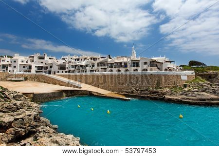 Binibequer Vell in Menorca Binibeca white village Sant Lluis at Balearic Islands