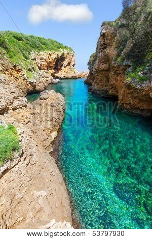 sAlgar beach Cala Rafalet in Menorca at Balearic Islands of Spain