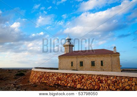Menorca Punta Nati Faro lighthouse in Ciutadella Balearic Islands of Spain