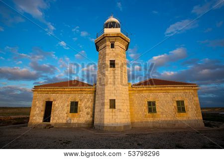 Menorca Punta Nati Faro lighthouse in Ciutadella Balearic Islands of Spain