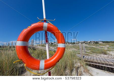 Alaior Cala Son Bou in Menorca round orange boy at Balearic islands