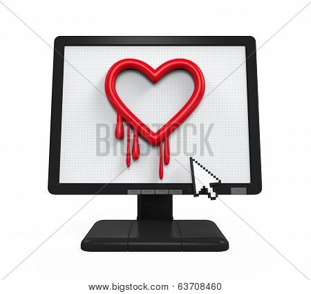 Heartbleed Bug in Computer Screen