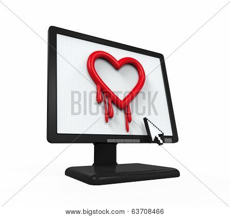 Heartbleed Bug in Computer Screen