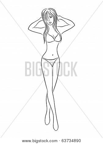 Young Slim Woman In Bikini