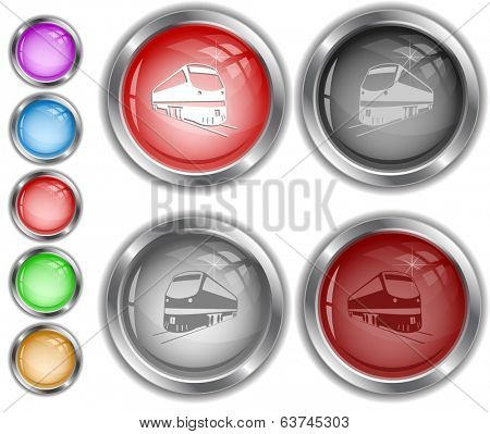 Train. Raster internet buttons. 