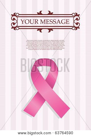 Breast Cancer Awareness Pink Ribbon Layout Design