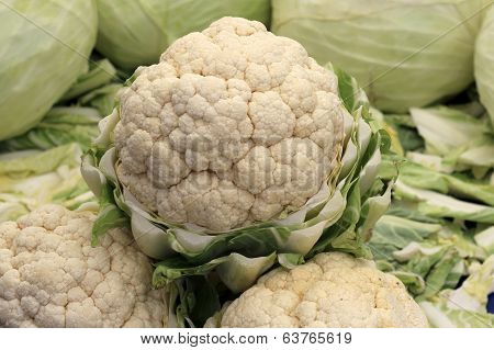 Cauliflower in the street market