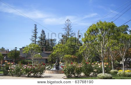 Van De Leur Park with Firefighters Monument in Yountville