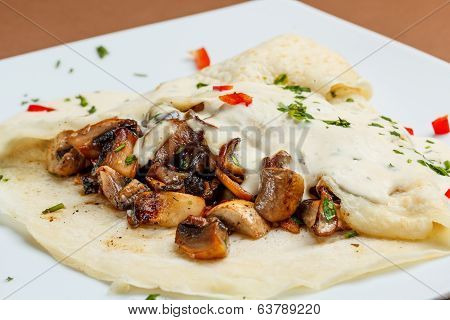 Crepes With Mushrooms