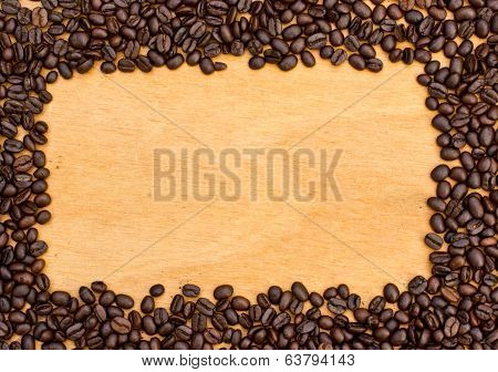 Coffee On Wood Background