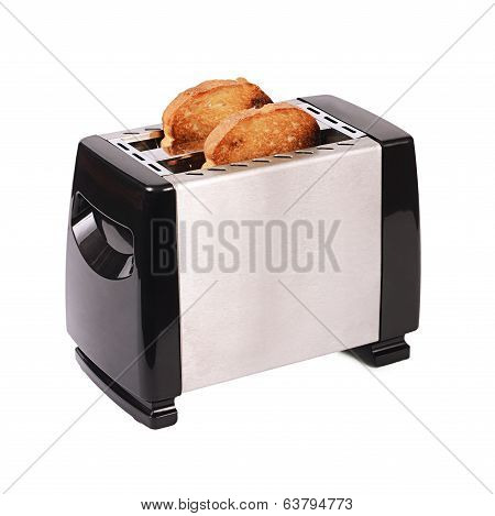 Silver Toaster Isolated On White Background