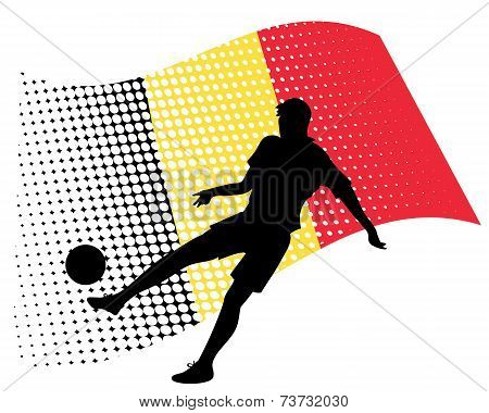 belgium soccer player against national flag